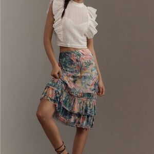NWOT Maeve Multicolor Floral Midi Skirt